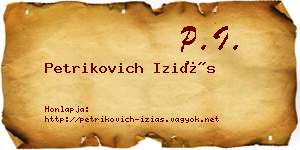 Petrikovich Iziás névjegykártya